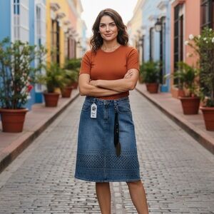 Michael Kors Blue A-Line Skirt